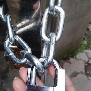 带锁刚锁链加粗银色铁链子三轮车摩托车防盗锁链电瓶车通用车轮锁