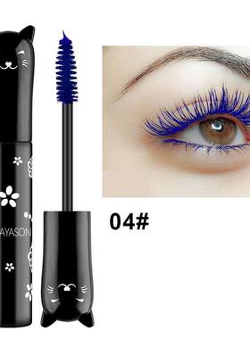 白色睫毛膏彩色防水防汗拉长不晕染蓝色紫色棕色纤长卷翘不掉色