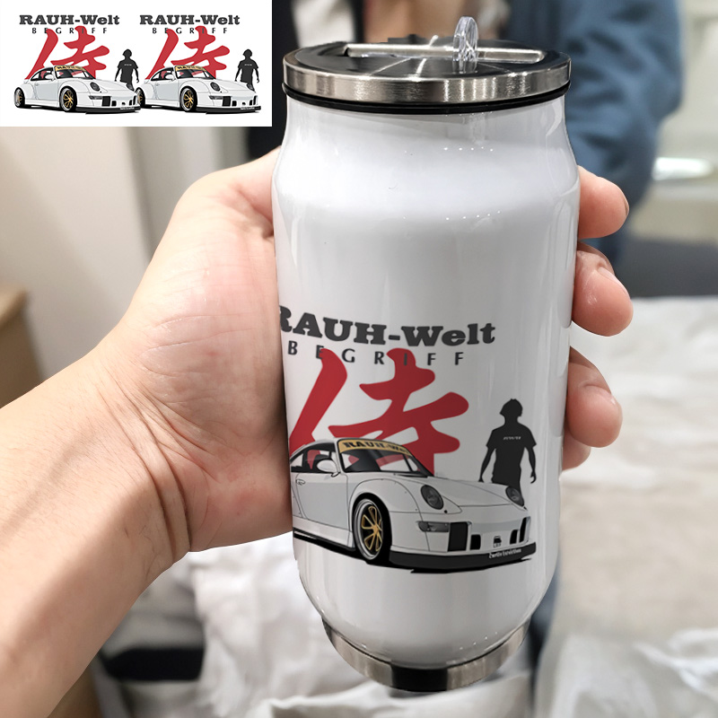 保时捷RWB改车汽车爱好993车迷9男女情侣便携式304不锈钢保温杯子