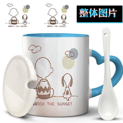 查理布朗联名史努比2排行榜大号泡花茶高颜值美式马克杯陶瓷水杯