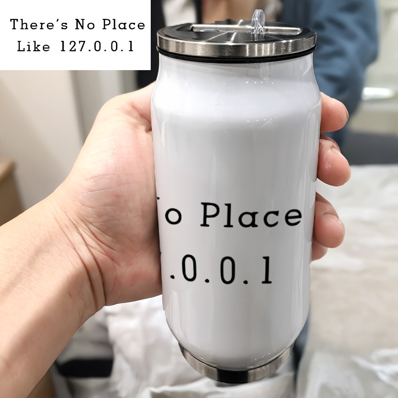 程序猿员编程 hello world IT码农极客美式男孩304不锈钢保温杯子