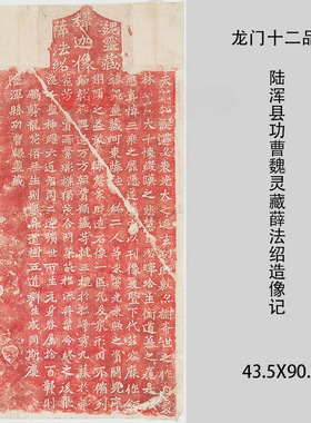 龙门十二品陆浑县功曹魏灵藏薛