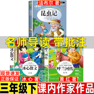 昆虫记正版昆虫日记法布尔著冰心散文呼兰河传绘本版萧红著正版小学生三年级下课外书名师导读带批注彩图美绘版山东美术出版社