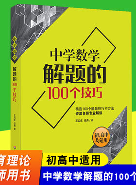 中学数学解题的100个技巧 适用于初高中使用 初中高中数学解题方法 理科数学解题王解题方法大全书籍 华东师范大学出版社