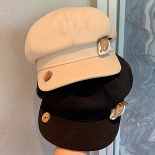 韩系甜美可爱秋冬季 百搭显脸小出街文艺画家帽潮 贝雷八角帽女时尚