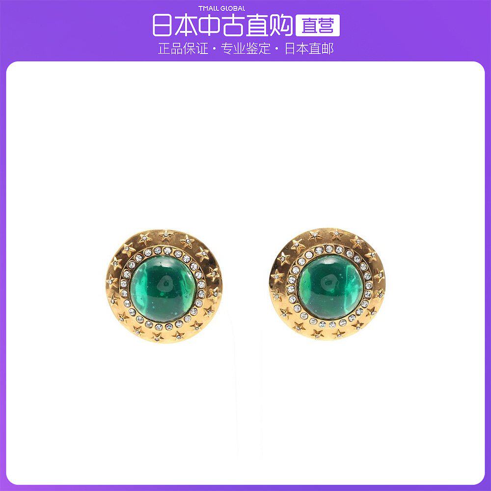 日本直邮中古CHANEL香奈儿[B]9.0新Gripoix星型耳环镀金玻璃莱茵2