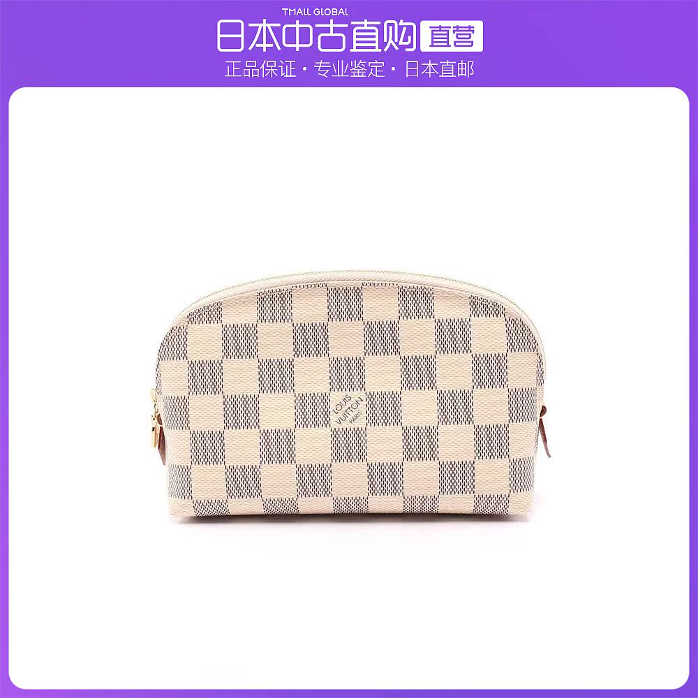 日本直邮中古lv路易威登[a]9.5新pochette化妆包棋盘格小袋pvc
