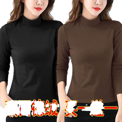 打底衫女秋冬新款修身半高领加厚