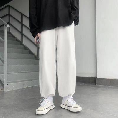 慵懒束脚韩版宽松直筒休闲裤