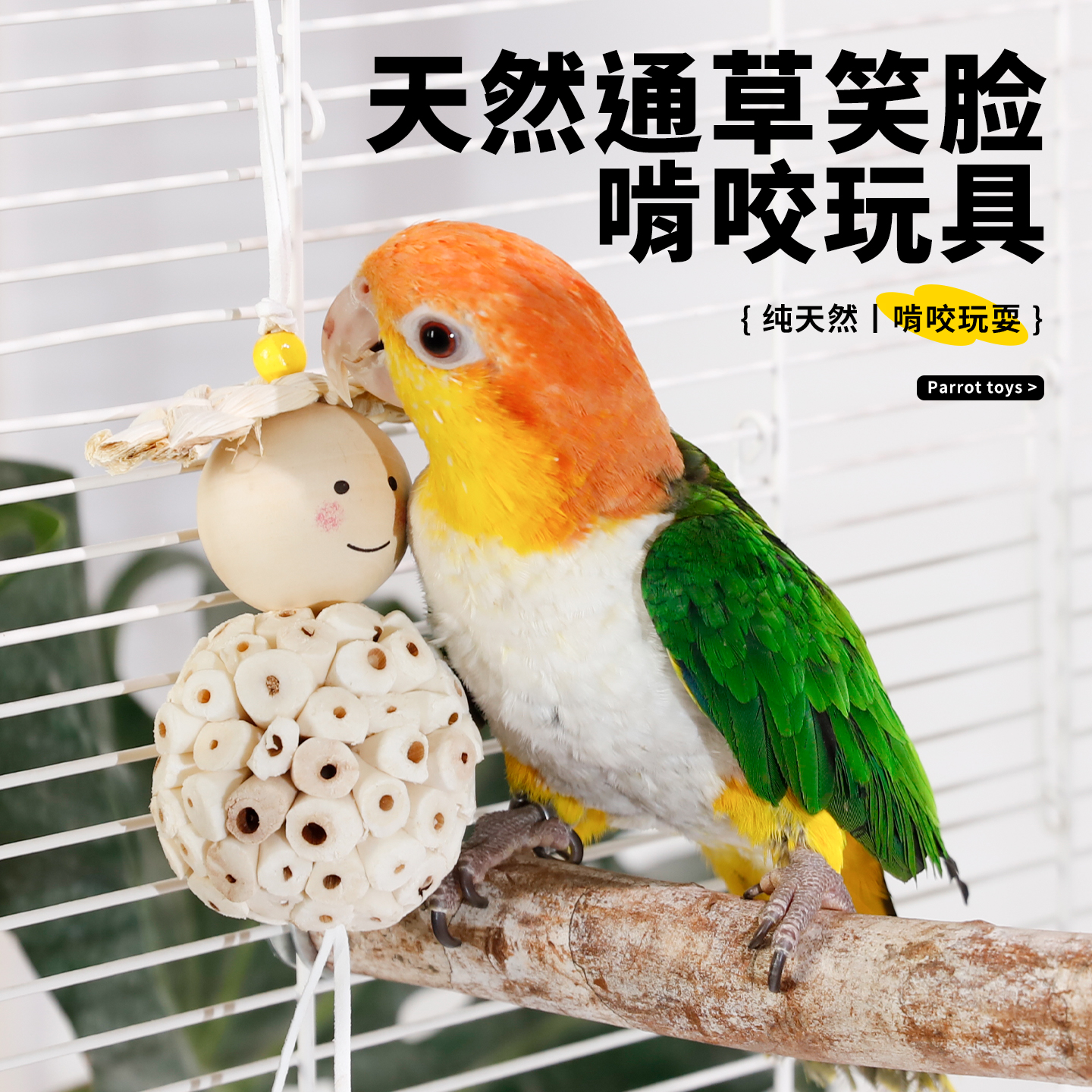 趣味鸟玩具通草小人解闷自嗨磨牙