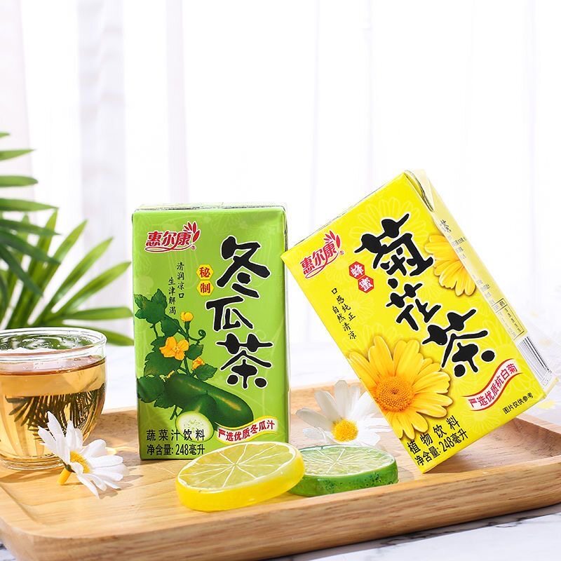 福建惠尔康芦柑菊花茶植物凉茶248ml*24盒饮料整箱装儿时味道