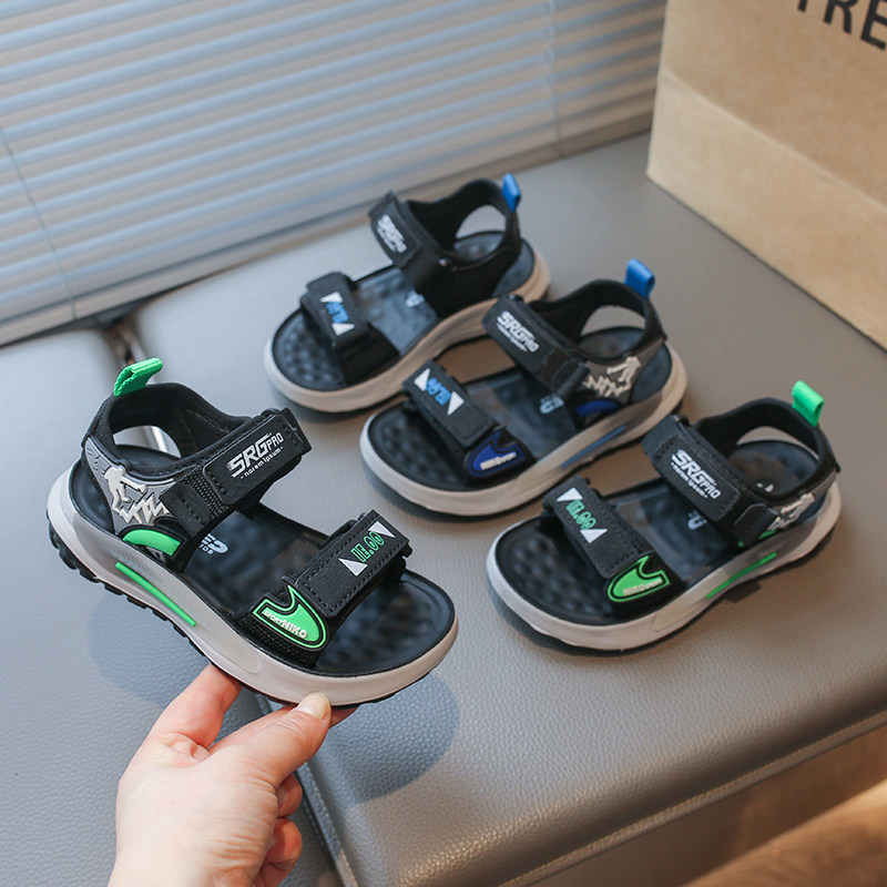 儿童凉鞋男童夏季新款魔术贴运动防滑软底中大童沙滩鞋学生鞋童鞋