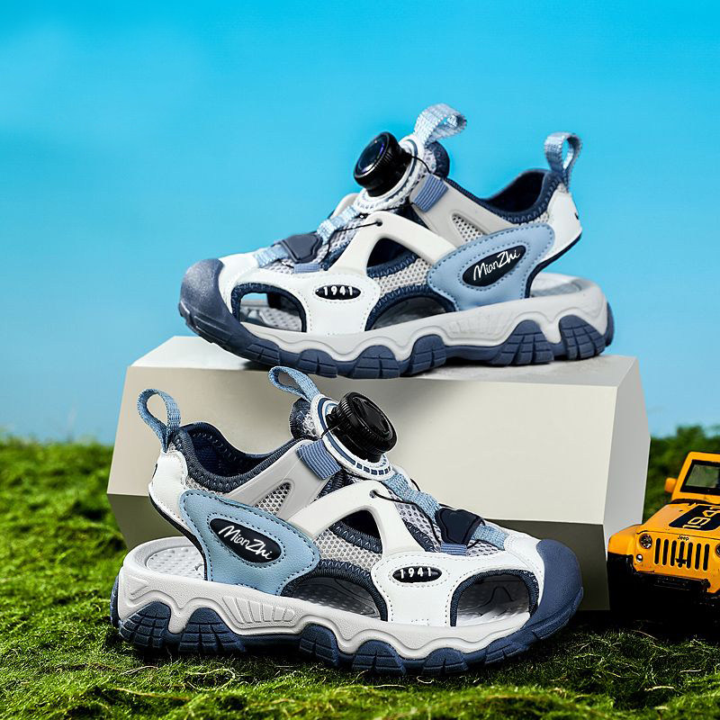 男童凉鞋2025夏季新款儿童包头凉鞋中大童男童运动鞋子镂空沙滩鞋