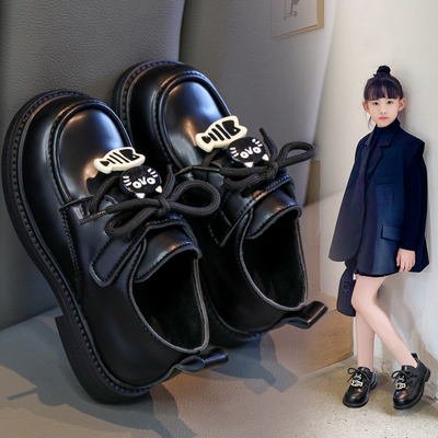 女童皮鞋春秋新款软底乐福鞋