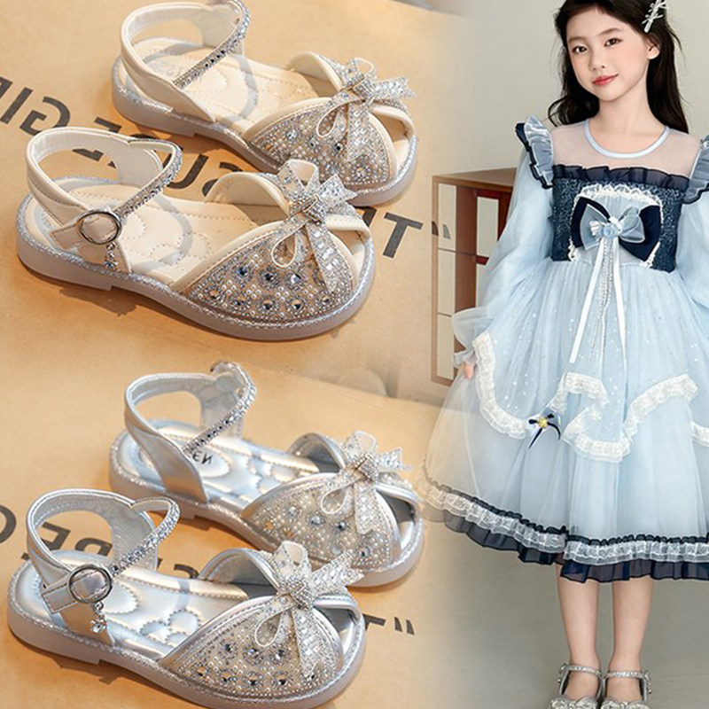 女童凉鞋2026夏季新款公主风水钻宝宝鞋水晶鞋女孩防滑公主鞋凉鞋