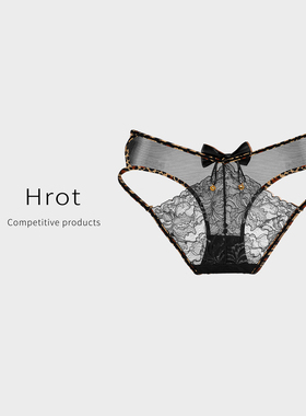 高级感豹纹短裤绑带三角裤蕾丝少女中腰火辣内裤薄款2025新款薄款