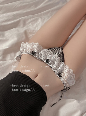 甜蜜可口*性感蕾丝低腰系带可爱纯欲内裤日系少女绑带三角裤新款