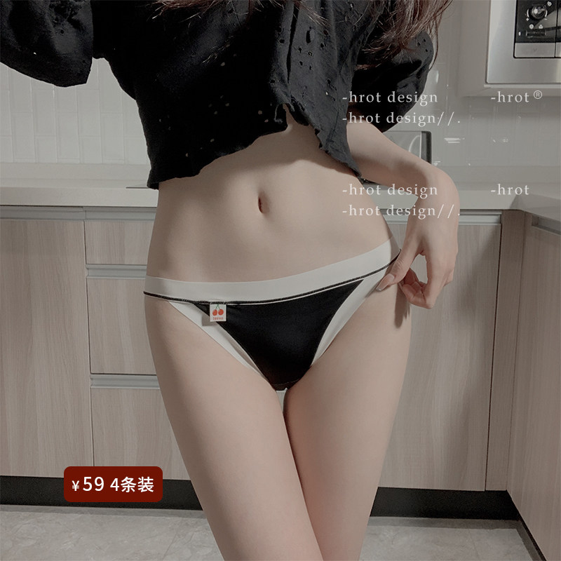 糖果女孩*冰丝无痕低腰性感少女内裤纯棉抗菌裆三角底裤女夏薄款