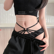 交错魅影*美式纯欲性感高级2025新款内裤女生高腰绑带三角短裤头