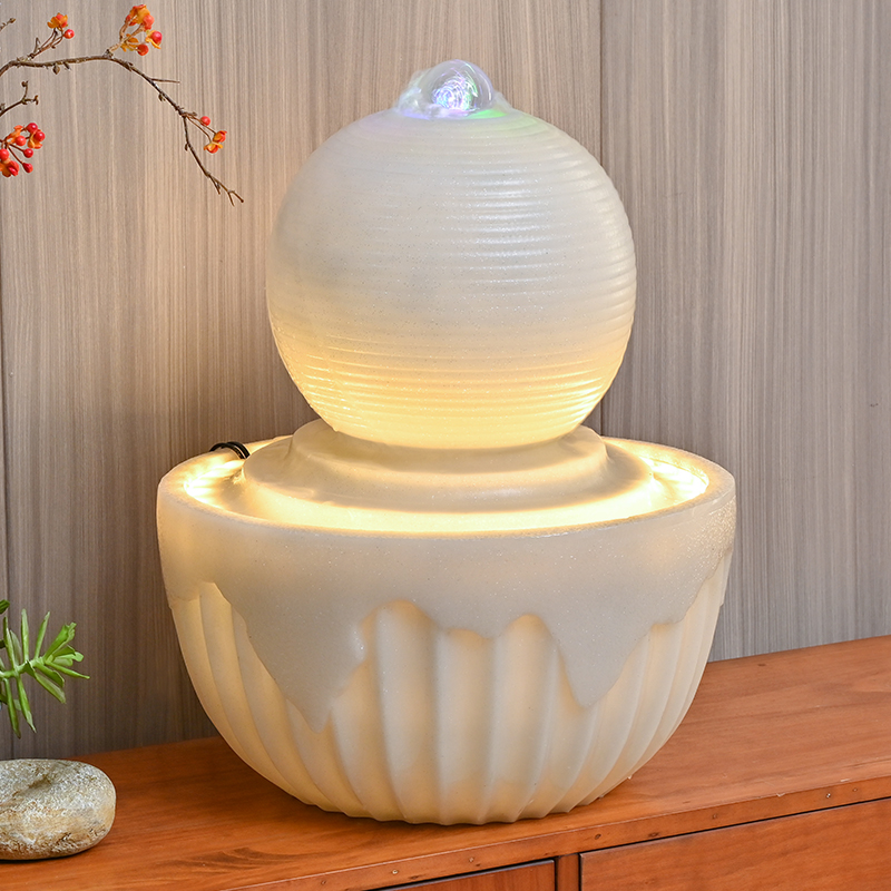 创意流水摆件循环水客厅招财加湿器风生水起高端桌面家用风水轮