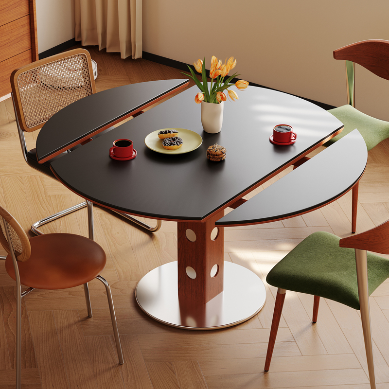 复古风小户型可伸缩餐桌