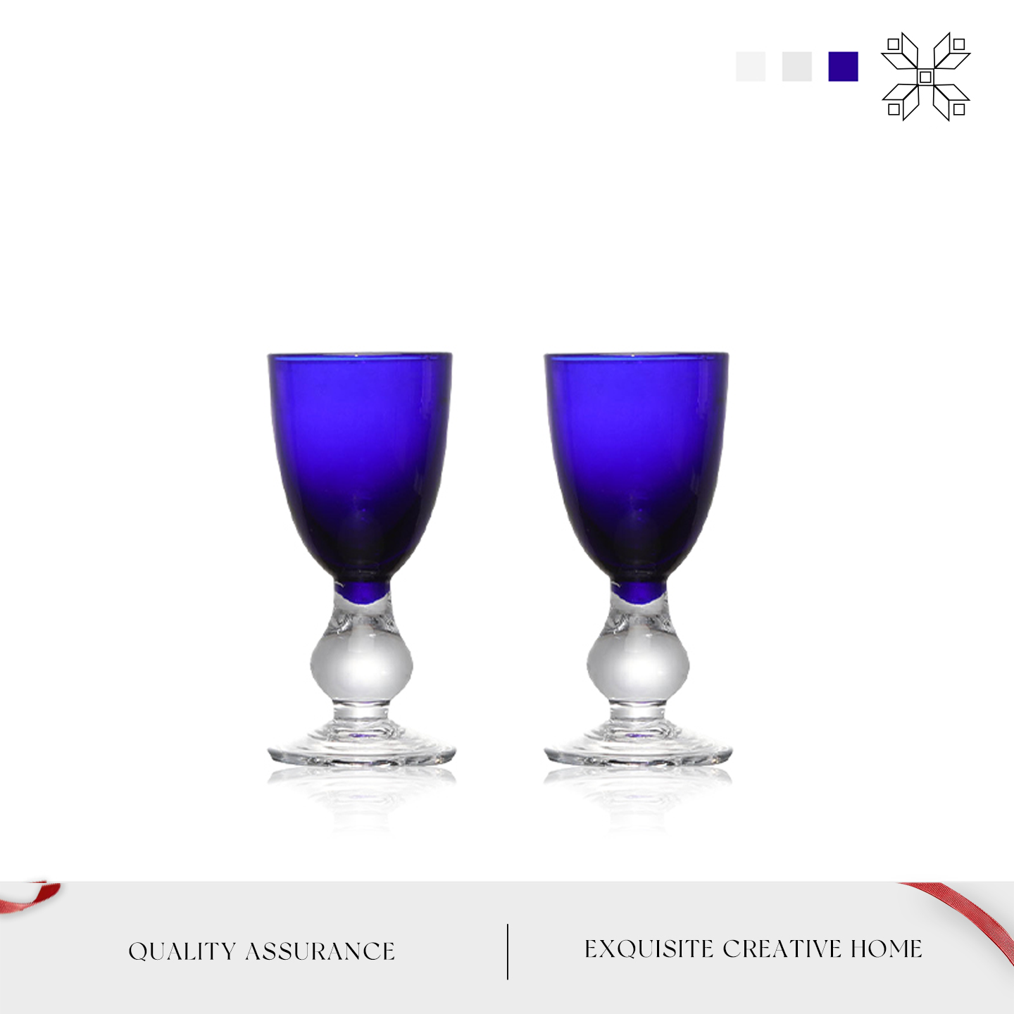 Mintrain英国酒具中古水晶玻璃杯法式复古蓝色白酒杯小杯 | 召璐
