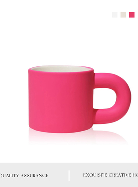 MOLALUNA.Detour.杯具北欧ins陶瓷马克杯棋盘格胖胖咖啡杯丨迂回