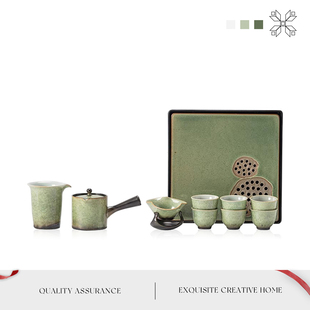 翠绿 泡茶杯 MOLALUNA.Green.茶具窑变套装 家用陶瓷侧把壶中式