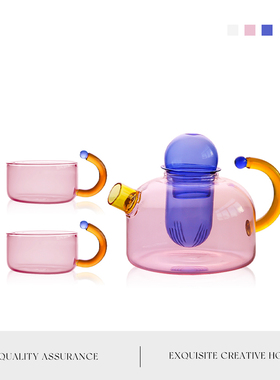 MOLA.Fir.茶壶撞色耐高温玻璃茶水分离过滤小泡茶壶电陶炉 | 玮杉