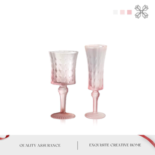 MOLA.Runi.酒具渐变粉玻璃杯子高脚杯轻奢葡萄红酒杯香槟杯 如妮