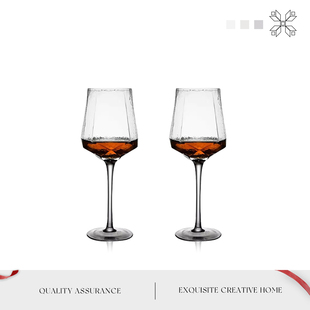 MOLA.Riding.酒具中古杯家用锤纹玻璃杯红酒杯葡萄酒杯子 乘春