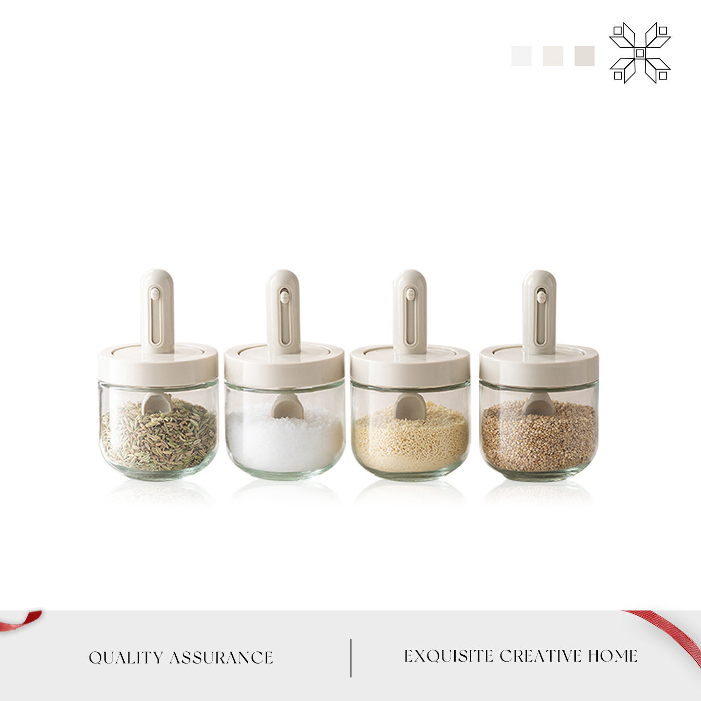 MOLA伸缩调料盒勺盖一体盐味精