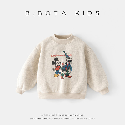 【现货】姐姐家童装女童冬季韩系加厚内搭上衣儿童休闲米琪卡通加