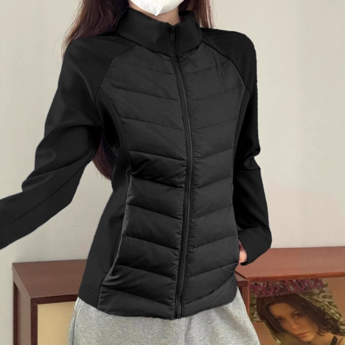 黑色轻薄排骨羽绒服内胆女款秋冬季修身棉服冲锋衣内搭短款厚外套