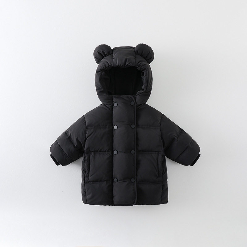 婴幼儿羽绒服男童加厚保暖羽绒宝宝外套中长款90白鸭绒外出服 a类