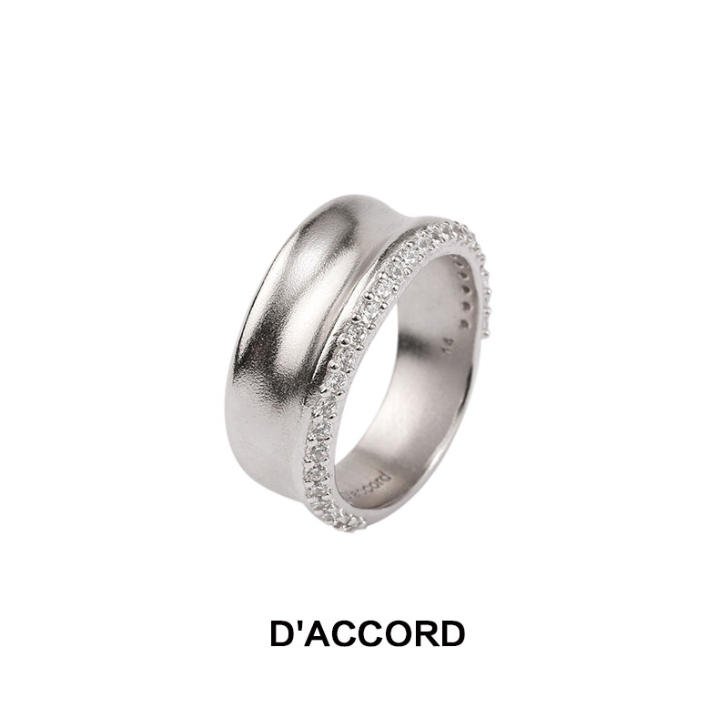 Tizzy T同款D’ACCORD22新款 原创小众设计师品牌碎钻纹理戒 双色