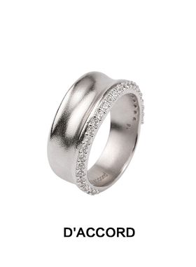 Tizzy T同款D’ACCORD22新款 原创小众设计师品牌碎钻纹理戒 双色