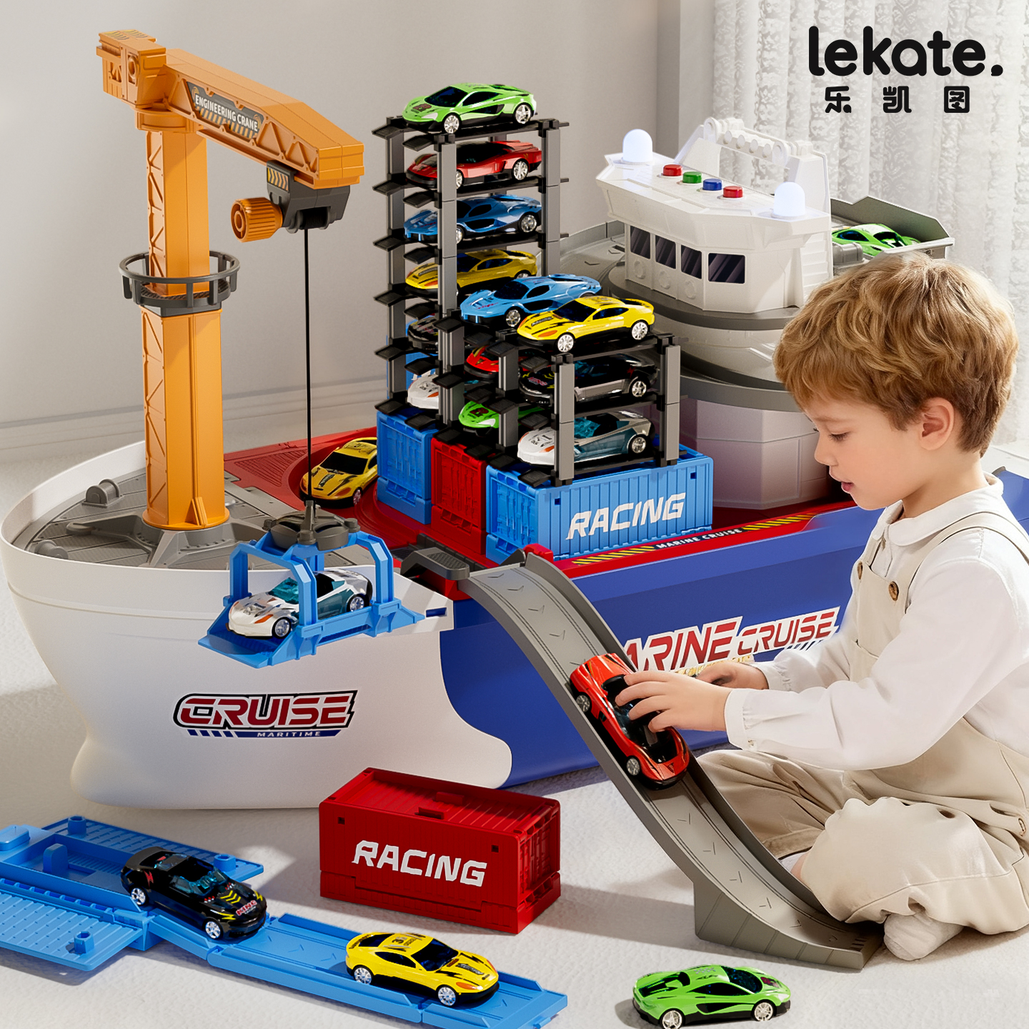 2025新款巨型轮船儿童玩具爆款4合金小汽车3岁6生日礼物男孩玩具5