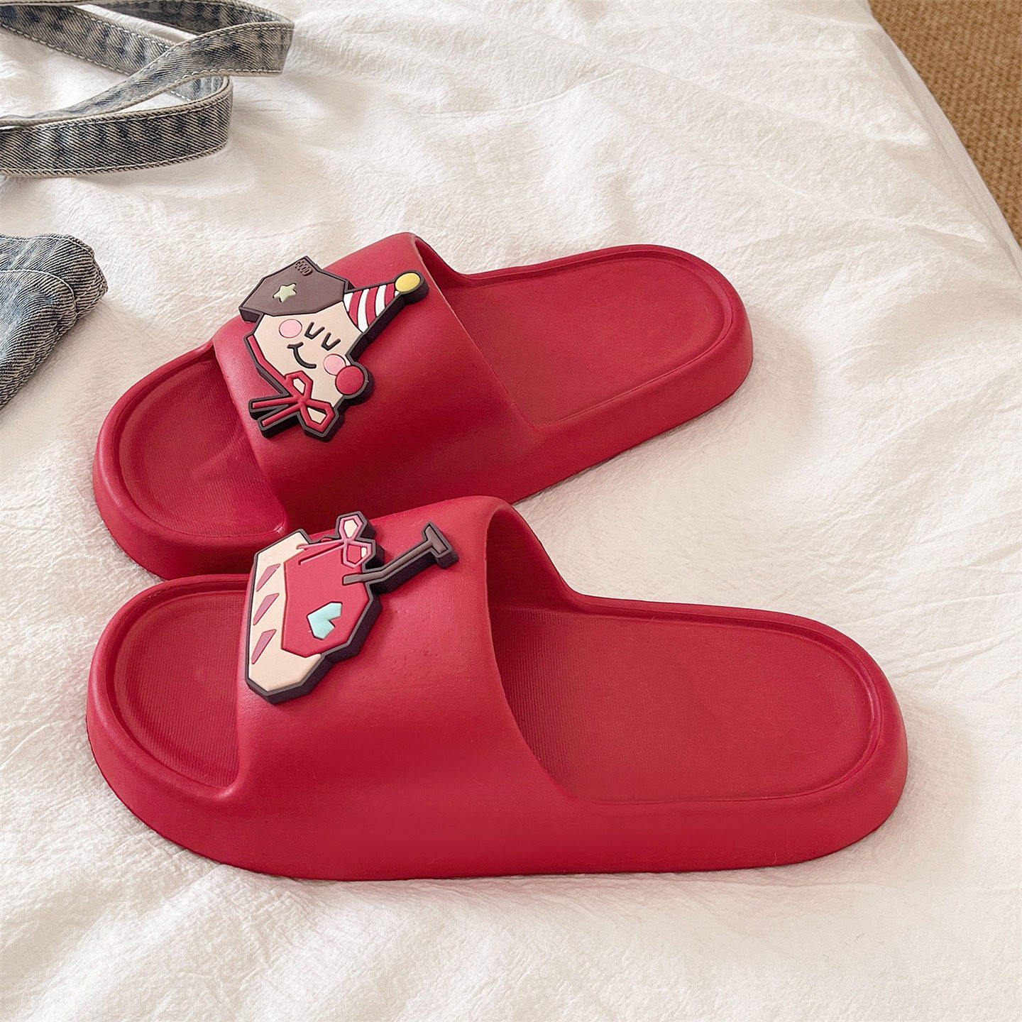 2026新款本命年凉拖鞋女款夏季外穿家居室内防滑卡通可爱红色拖鞋,居家布艺,居家凉拖/凉鞋,淘宝优惠券,粉丝福利购,淘宝优惠卷