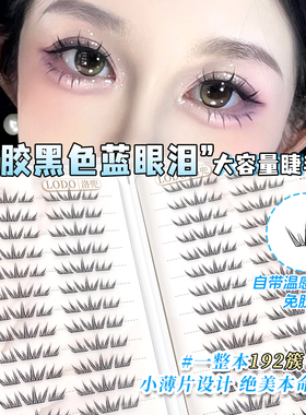 夏日蓝眼泪新品大容量免胶假睫毛单簇卷翘分段小薄片梦幻上眼睫毛