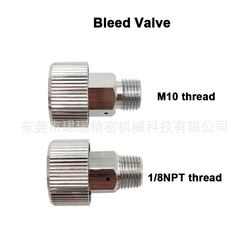 跨境泄气螺丝M10,1/8NPT螺纹用于气动接头手动打气筒