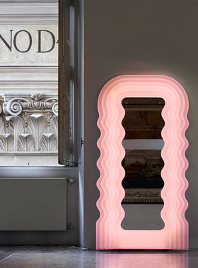 Keijo 升级版！孟菲斯波浪全身镜ins风草莓穿衣发光落地镜高级感