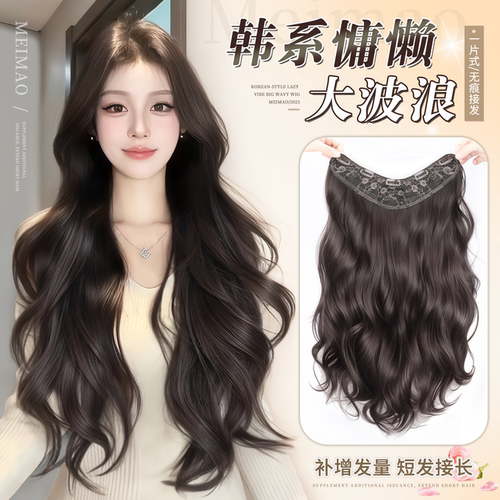 女大波浪一片式无痕增量发片