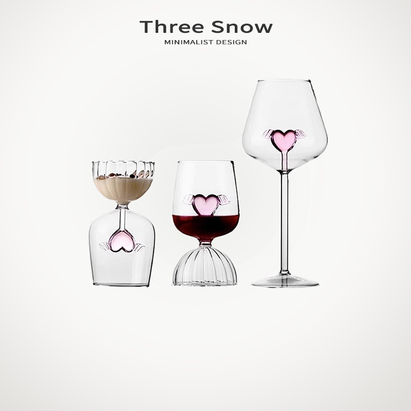 THREE 爱心酒具红酒杯香槟杯套装玻璃高脚杯敬酒杯高级感结婚礼物,餐饮具,葡萄酒/红酒杯,淘宝优惠券,粉丝福利购,淘宝优惠卷