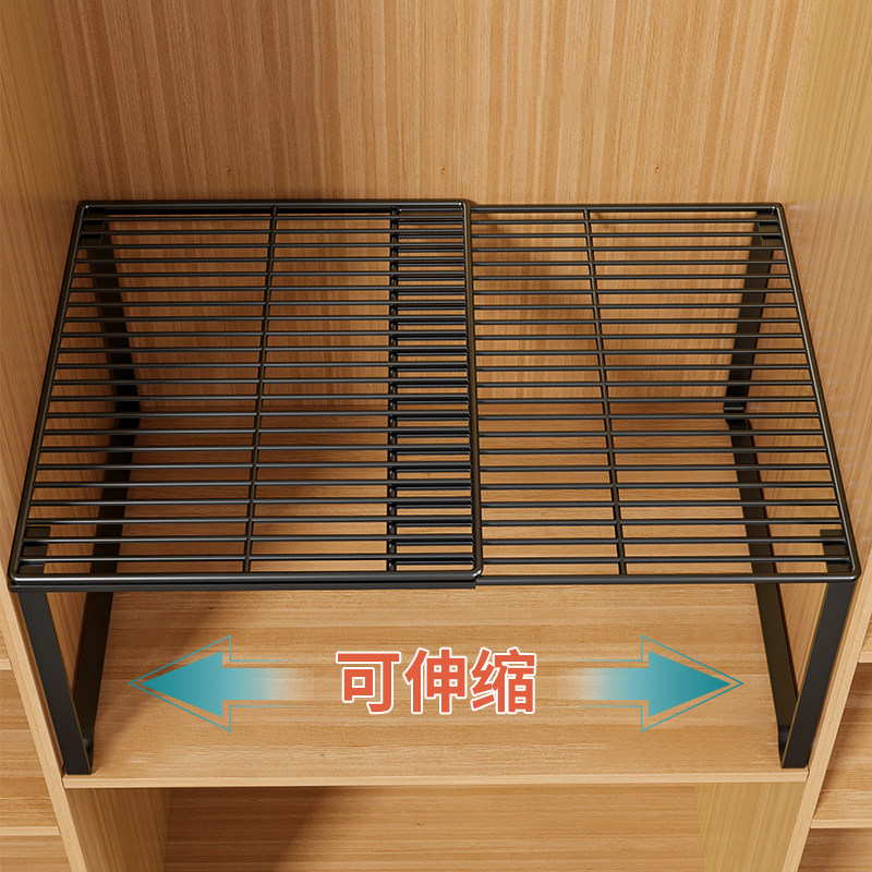 可伸缩衣柜收纳分层神器置图片