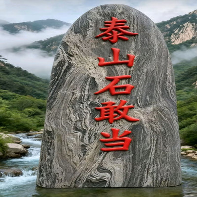 天然泰山石敢当阳刻字石雕