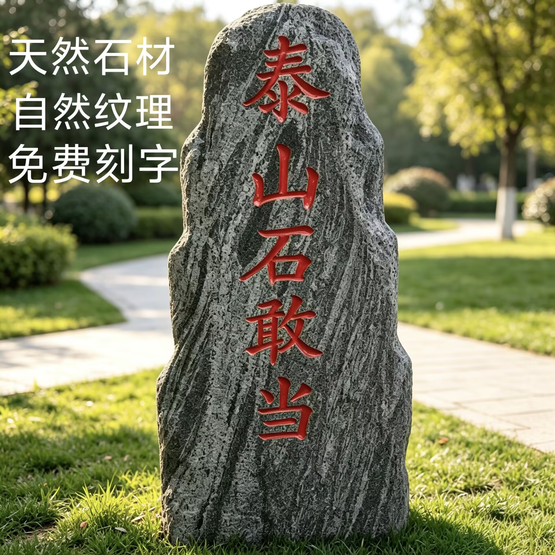 泰山石敢当镇宅化解路冲靠山石