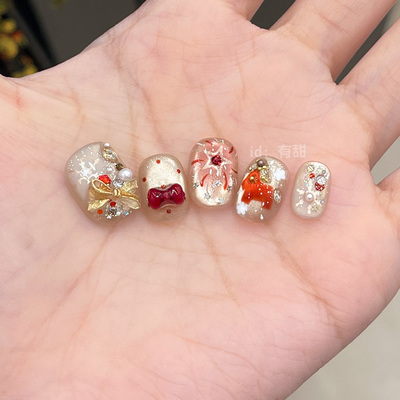 纯手工不掉钻精致绝美显白美甲