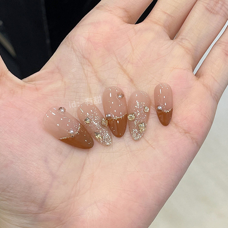 法式穿戴甲长款春夏高级感轻奢穿戴式美甲2025新年款手工指甲贴片,彩妆/香水/美妆工具,穿戴甲/甲片,淘宝优惠券,粉丝福利购,淘宝优惠卷