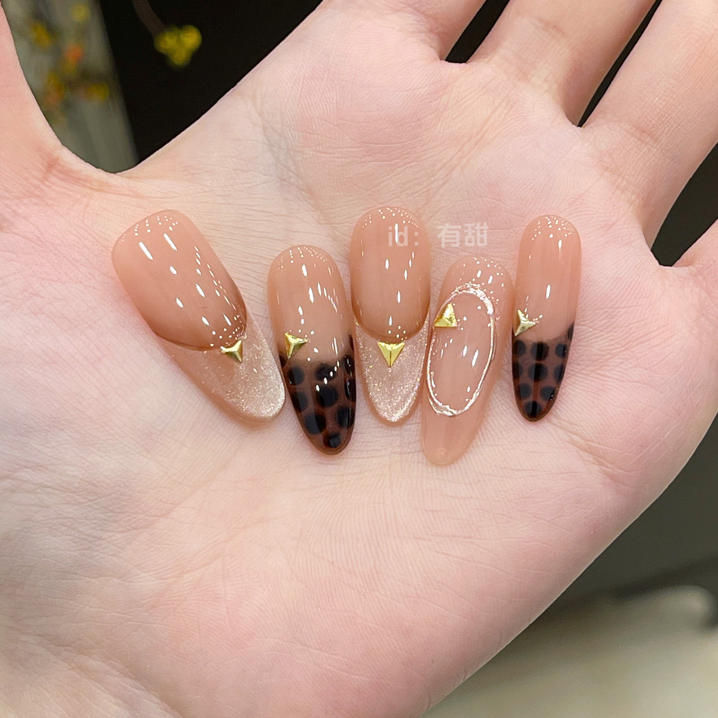 法式豹纹穿戴甲长款高级感绝美穿戴美甲2025新款手工猫眼指甲贴片,彩妆/香水/美妆工具,穿戴甲/甲片,淘宝优惠券,粉丝福利购,淘宝优惠卷